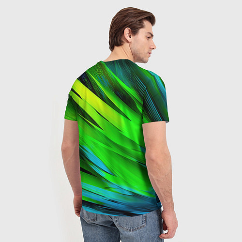 Мужская футболка Green abstract / 3D-принт – фото 4