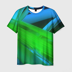 Мужская футболка Blue green abstract
