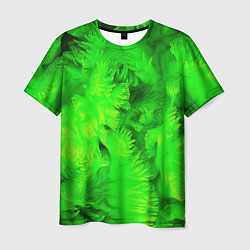 Мужская футболка Green abstract texture