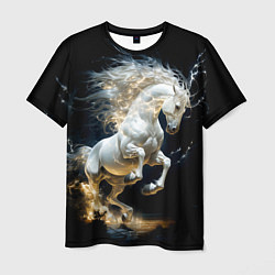 Мужская футболка Конь Белая молния