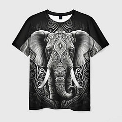 Мужская футболка Индийский слон с узорами
