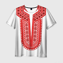 Мужская футболка Красная славянская вышиванка