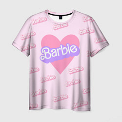 Мужская футболка Барби и розовое сердце: паттерн
