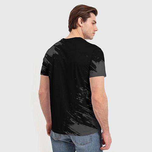 Мужская футболка Tomodachi Game glitch на темном фоне / 3D-принт – фото 4