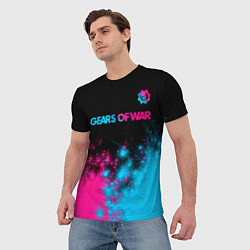 Футболка мужская Gears of War - neon gradient: символ сверху, цвет: 3D-принт — фото 2