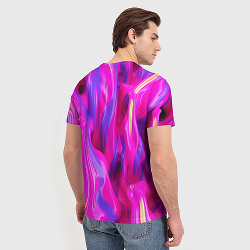 Мужская футболка Pink blue texture / 3D-принт – фото 4