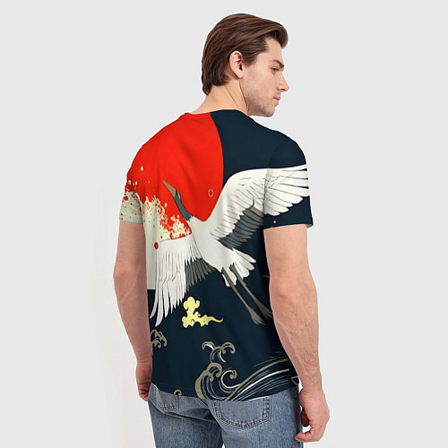 Мужская футболка Кимоно с японскими журавлями / 3D-принт – фото 4