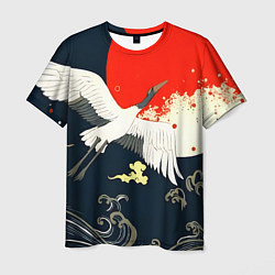 Мужская футболка Кимоно с японскими журавлями