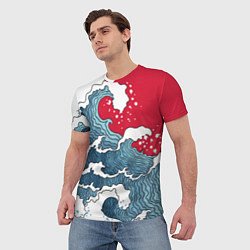 Футболка мужская Страна восходящего солнца - большая волна, цвет: 3D-принт — фото 2