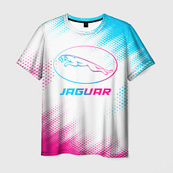 Мужская футболка Jaguar neon gradient style