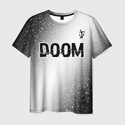 Мужская футболка Doom glitch на светлом фоне: символ сверху