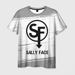 Мужская футболка Sally Face glitch на светлом фоне