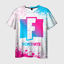 Мужская футболка Fortnite neon gradient style