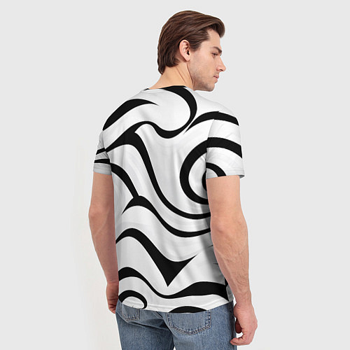 Мужская футболка Анималистическая абстракция зебры / 3D-принт – фото 4