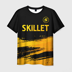 Мужская футболка Skillet - gold gradient: символ сверху