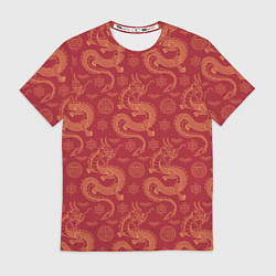 Мужская футболка Dragon red pattern