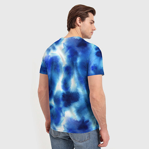 Мужская футболка Акварельные абстрактные пятна напоминающие космос / 3D-принт – фото 4