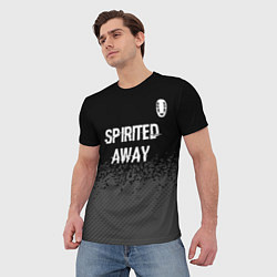 Футболка мужская Spirited Away glitch на темном фоне: символ сверху, цвет: 3D-принт — фото 2