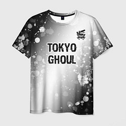 Мужская футболка Tokyo Ghoul glitch на светлом фоне: символ сверху