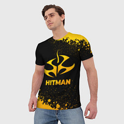 Футболка мужская Hitman - gold gradient, цвет: 3D-принт — фото 2