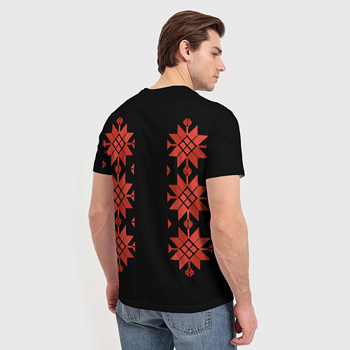 Мужская футболка Удмуртский - вертикаль black 2 / 3D-принт – фото 4