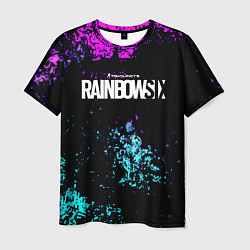 Мужская футболка Rainbow six неоновые краски