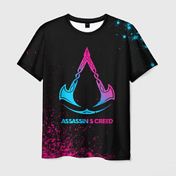 Мужская футболка Assassins Creed - neon gradient