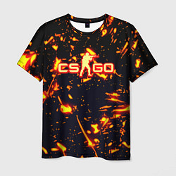 Мужская футболка Cs go огненные стиль