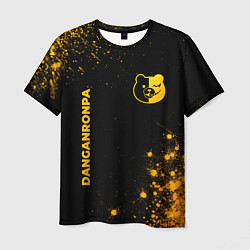 Мужская футболка Danganronpa - gold gradient: надпись, символ