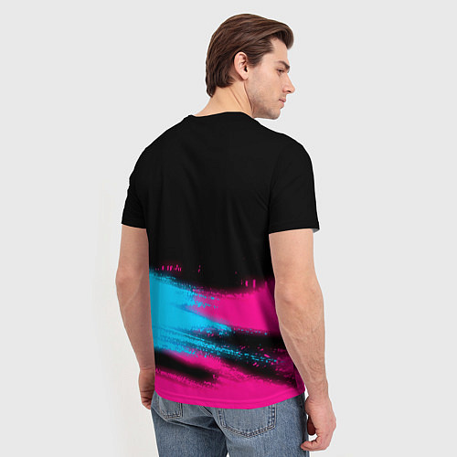 Мужская футболка Spirited Away - neon gradient: символ сверху / 3D-принт – фото 4