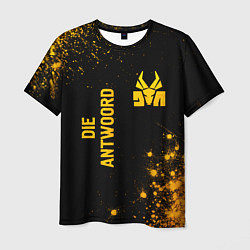 Мужская футболка Die Antwoord - gold gradient: надпись, символ