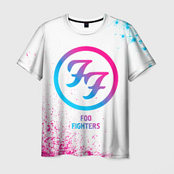 Мужская футболка Foo Fighters neon gradient style