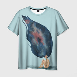 Мужская футболка Девушка космос в волосах