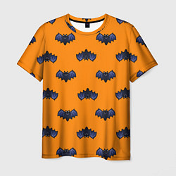 Мужская футболка Летучие мыши - паттерн оранжевый
