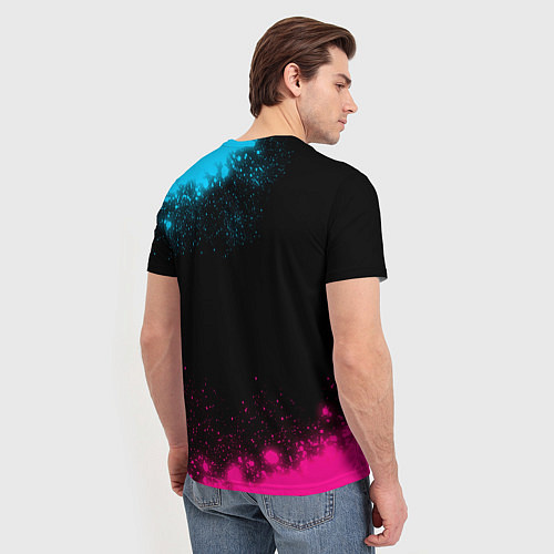 Мужская футболка Garbage - neon gradient / 3D-принт – фото 4