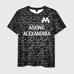 Мужская футболка Asking Alexandria glitch на темном фоне: символ св