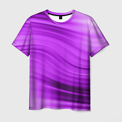 Мужская футболка Розово фиолетовый абстрактный узор волны