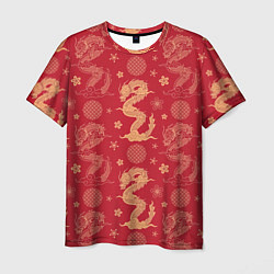 Мужская футболка Азиатские драконы - классика