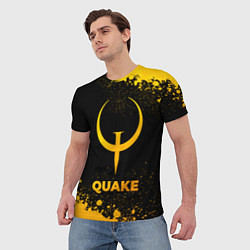 Футболка мужская Quake - gold gradient, цвет: 3D-принт — фото 2