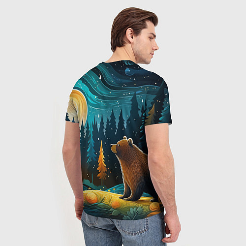 Мужская футболка Хозяин тайги: медведь в лесу / 3D-принт – фото 4