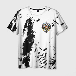 Мужская футболка Россия спорт краски герб