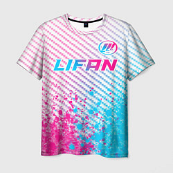 Мужская футболка Lifan neon gradient style: символ сверху