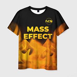 Мужская футболка Mass Effect - gold gradient: символ сверху