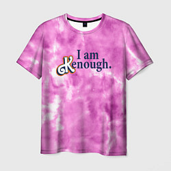 Футболка мужская I am kenough - розовый тай-дай, цвет: 3D-принт