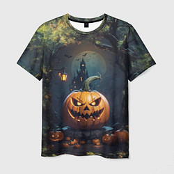 Мужская футболка Праздничная хэллоуинская тыква