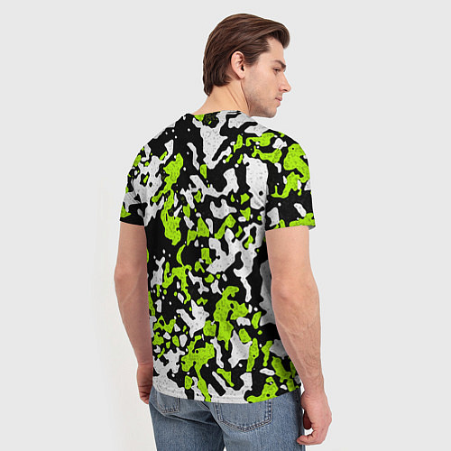 Мужская футболка Абстракция чёрно-зелёная / 3D-принт – фото 4