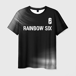 Мужская футболка Rainbow Six glitch на темном фоне: символ сверху