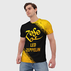 Футболка мужская Led Zeppelin - gold gradient, цвет: 3D-принт — фото 2