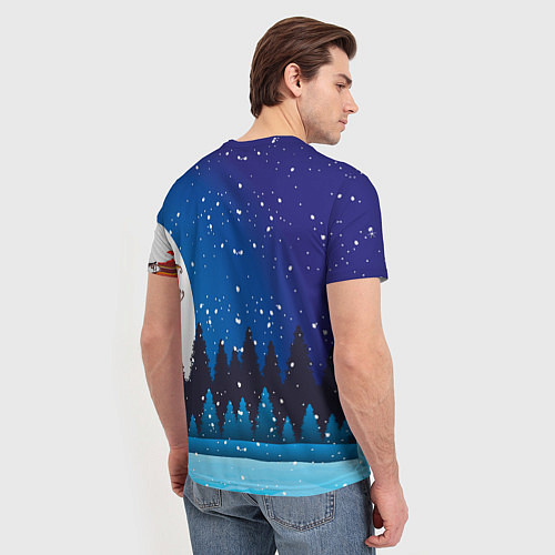 Мужская футболка Cиний дракон / 3D-принт – фото 4