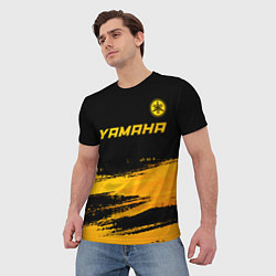 Футболка мужская Yamaha - gold gradient: символ сверху, цвет: 3D-принт — фото 2